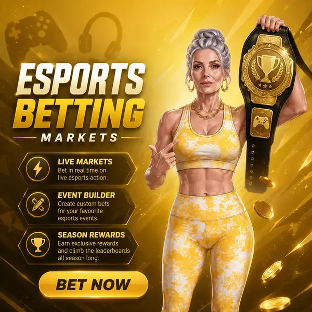 Stratega esport sicuro tiene cintura di campionato all'arena scommesse esport Spin Granny